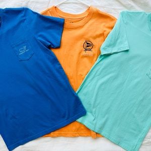 Lot of 3 Boys t-shirts Vineyard Vines Cape Cod blue orange whale Size M L NWT